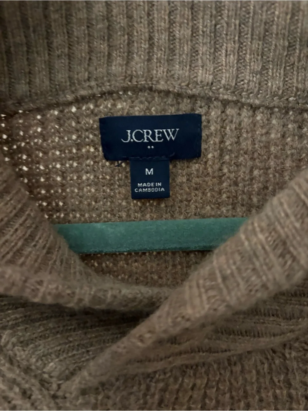 J. Crew Men's Turtleneck Waffle Knit Sweater in Taupe